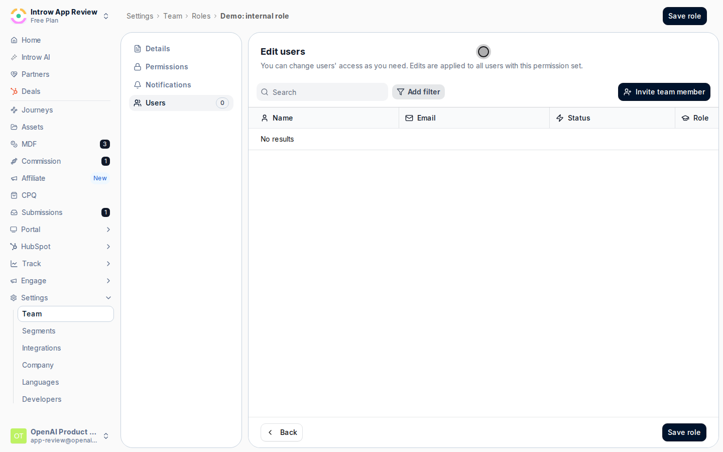 Assign users and save