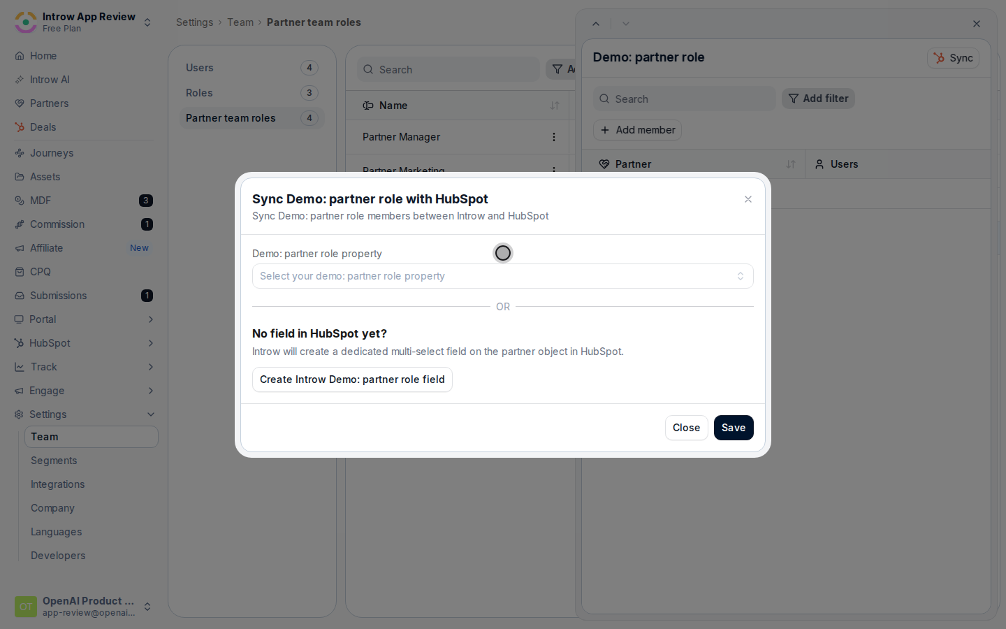 Choose how the role maps to your CRM