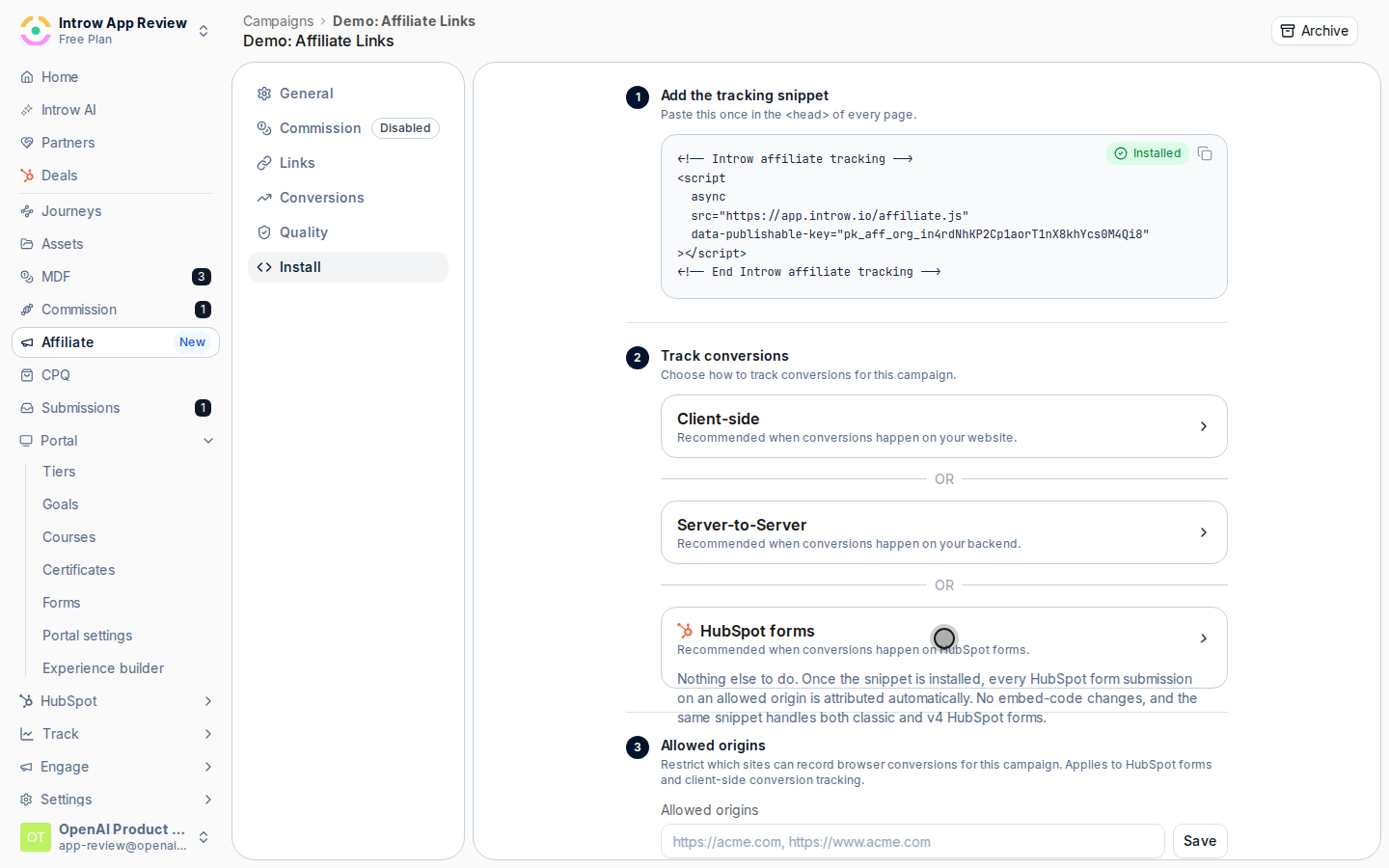 Review the HubSpot forms method