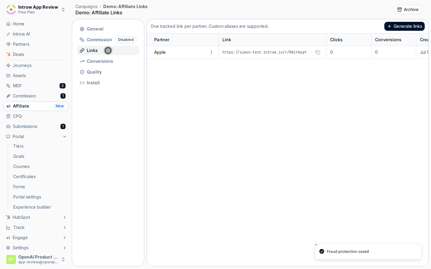 Monitor per-partner traffic quality