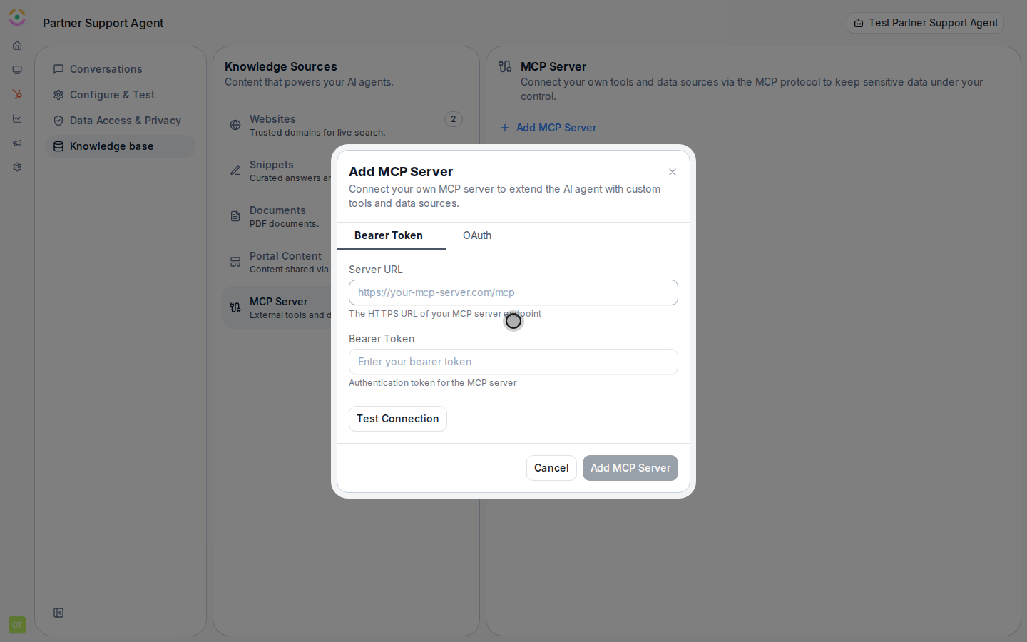 Enter the server details