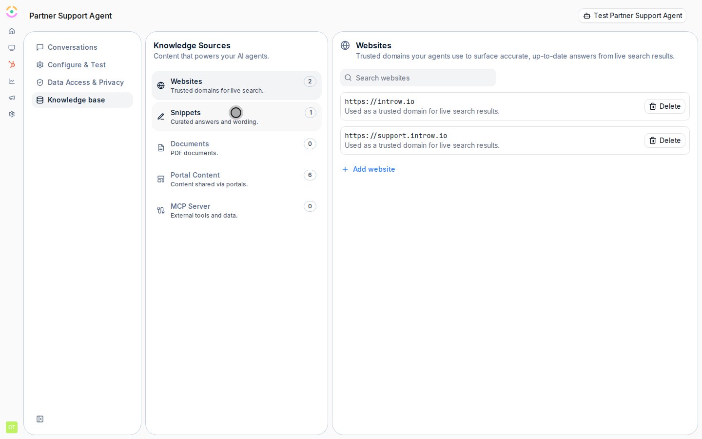 Add snippets for specific answers