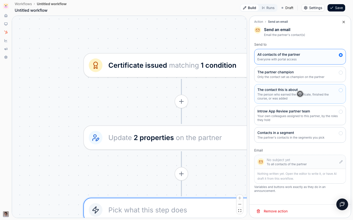 See who a workflow email can reach