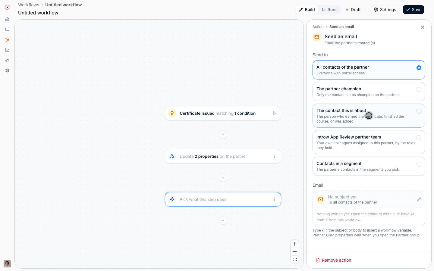See who a workflow email can reach