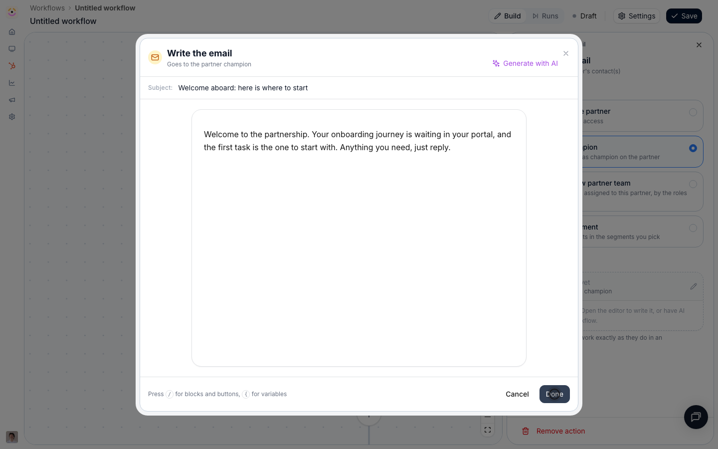 Save the email