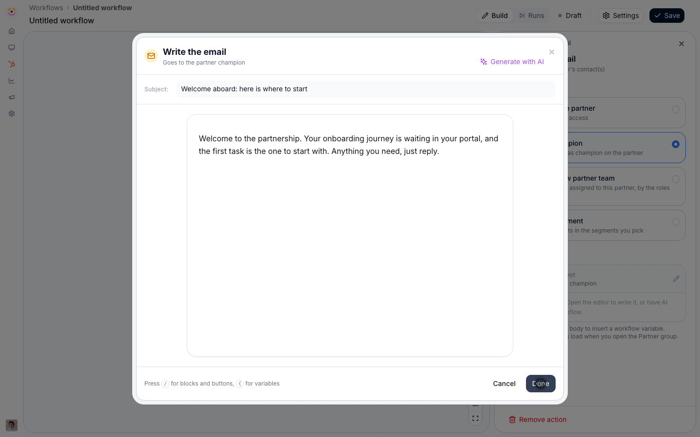 Save the email