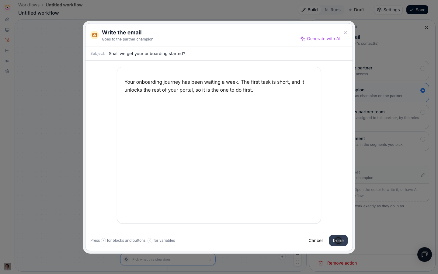 Save the email