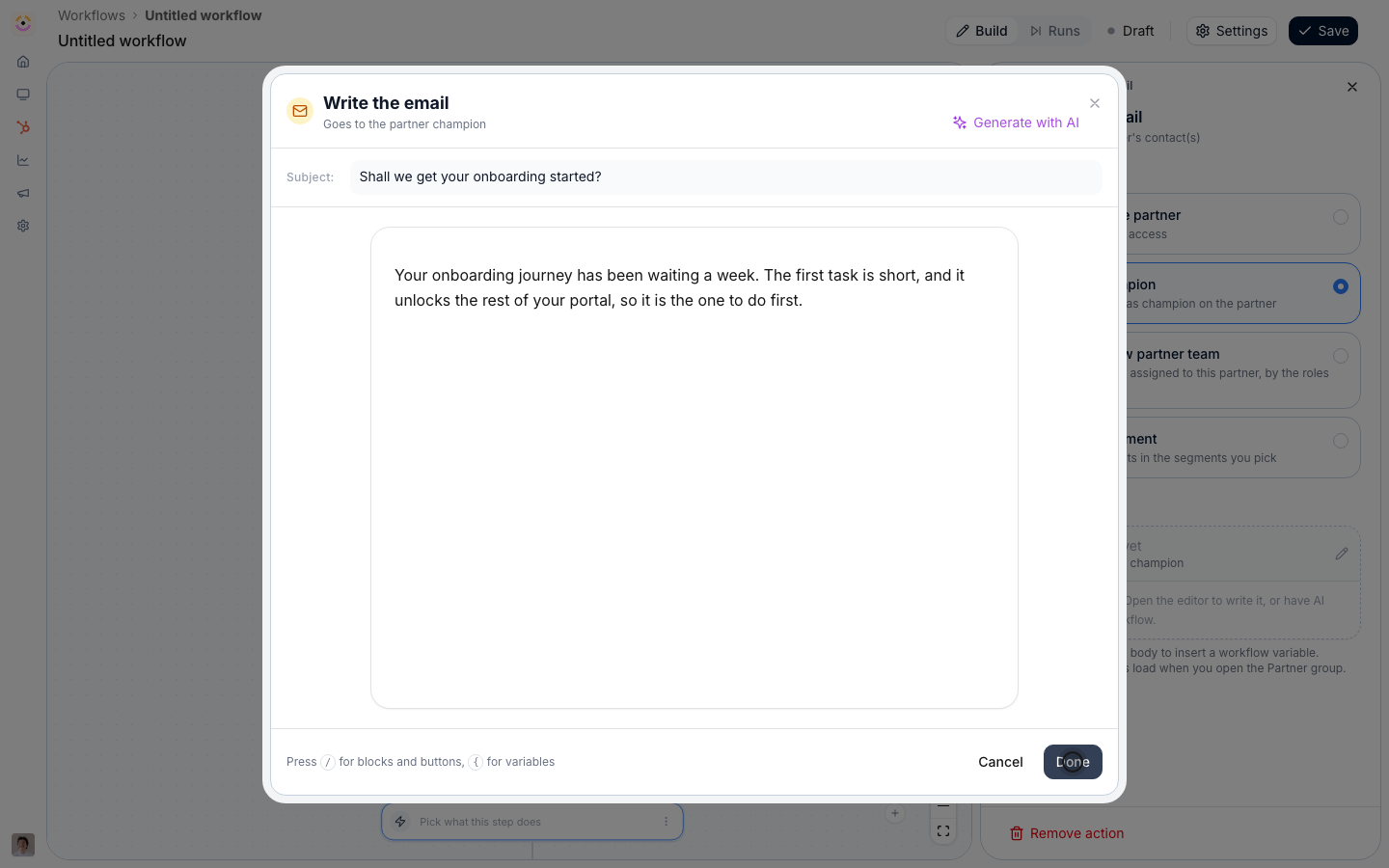 Save the email