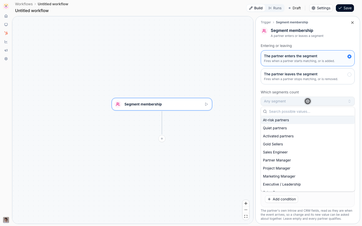 Leave it empty and any segment movement anywhere starts a run, which on an account with a dozen segments is a lot of noise.