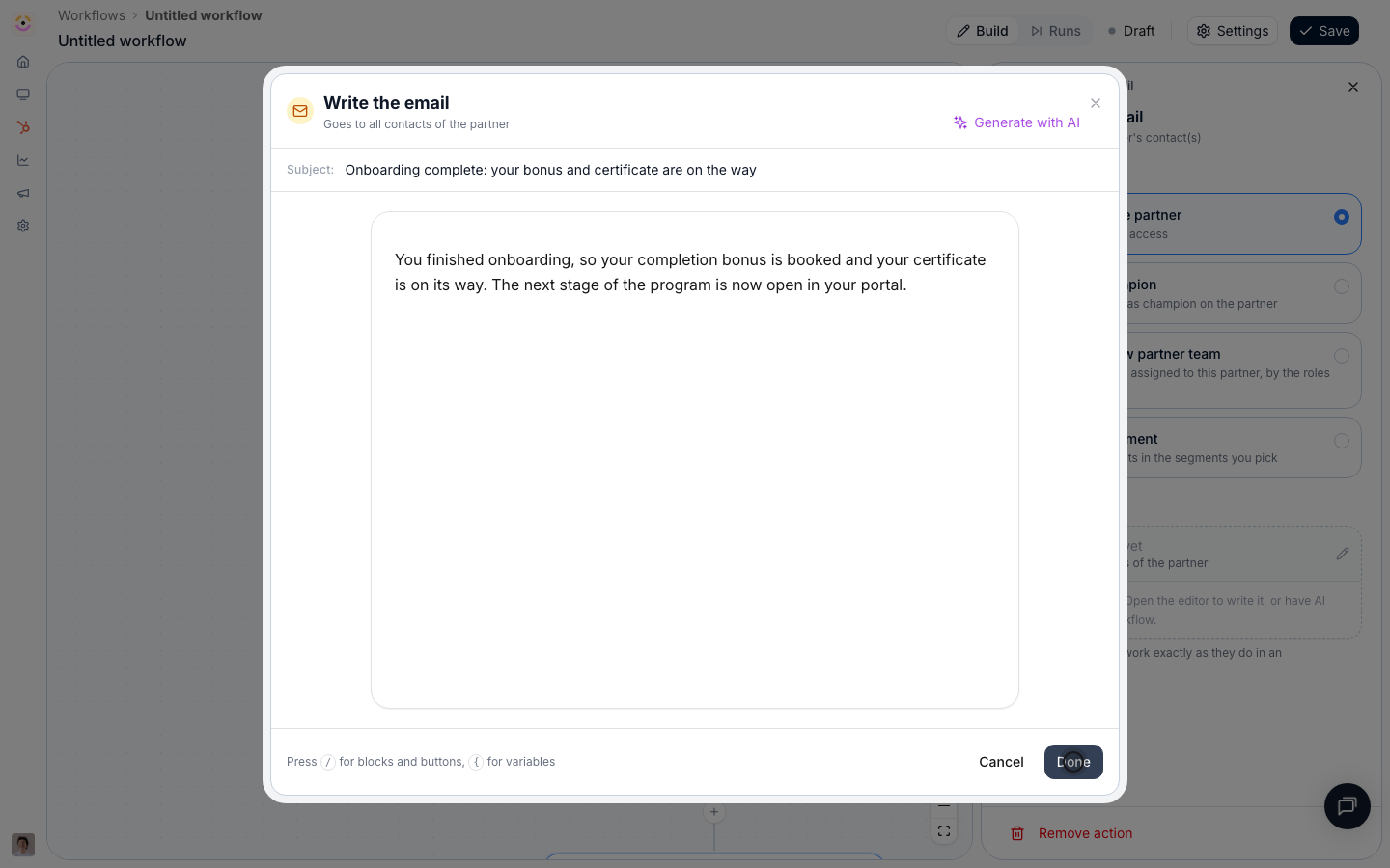 Save the email