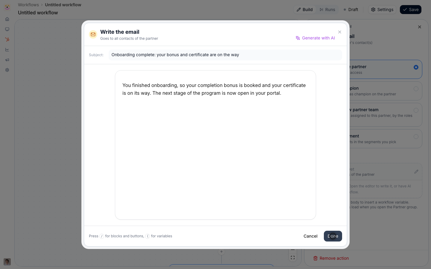 Save the email