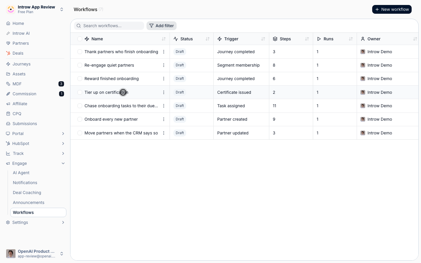 Open the workflow