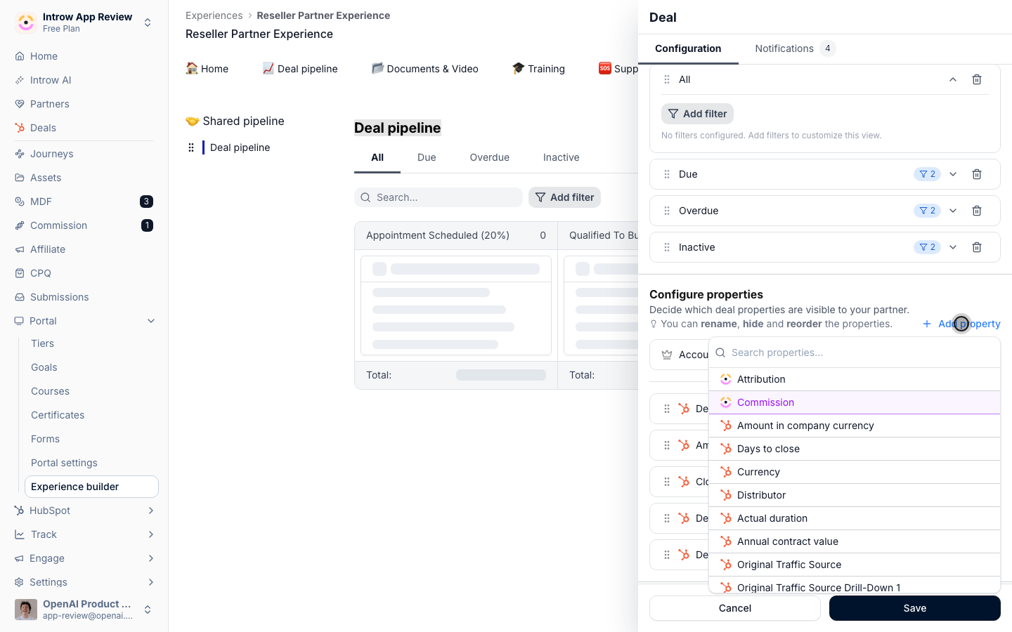 Expose only partner-friendly fields: pick from every CRM property; leave internal ones off entirely.