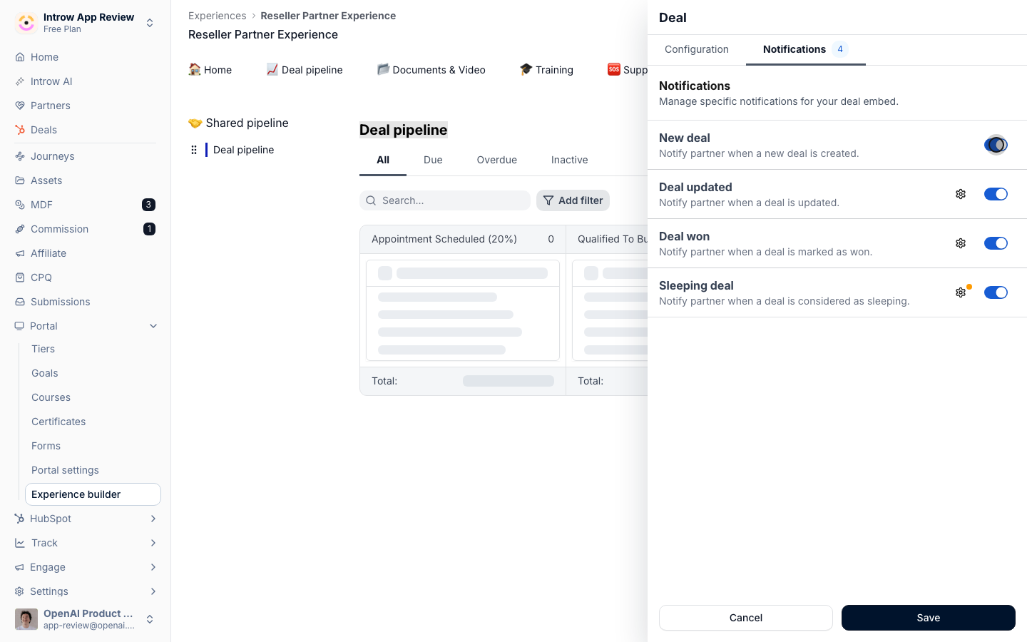 Set which events notify people for this pipeline specifically.