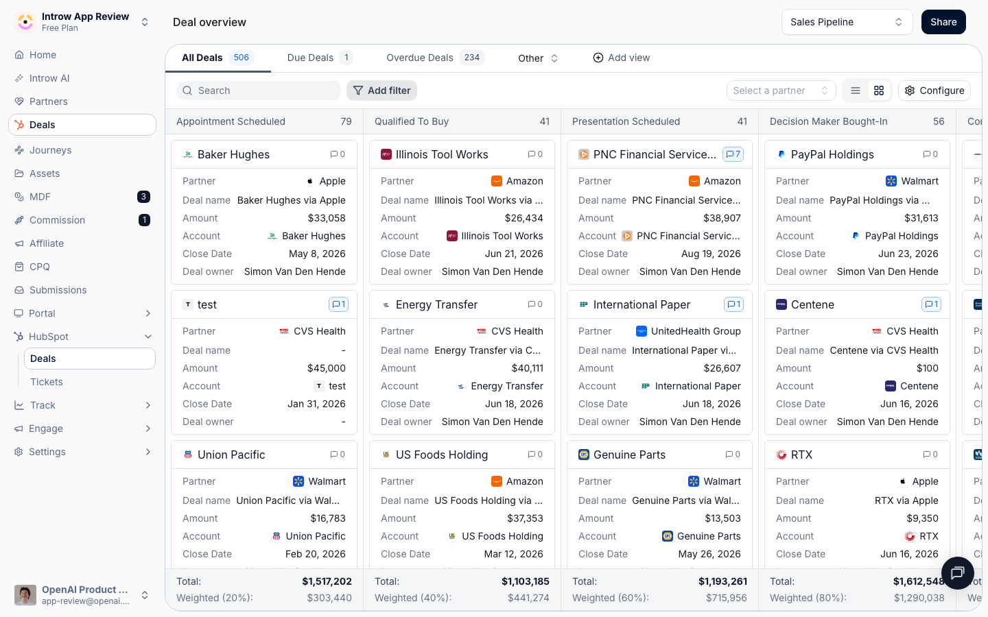 Open the deal overview