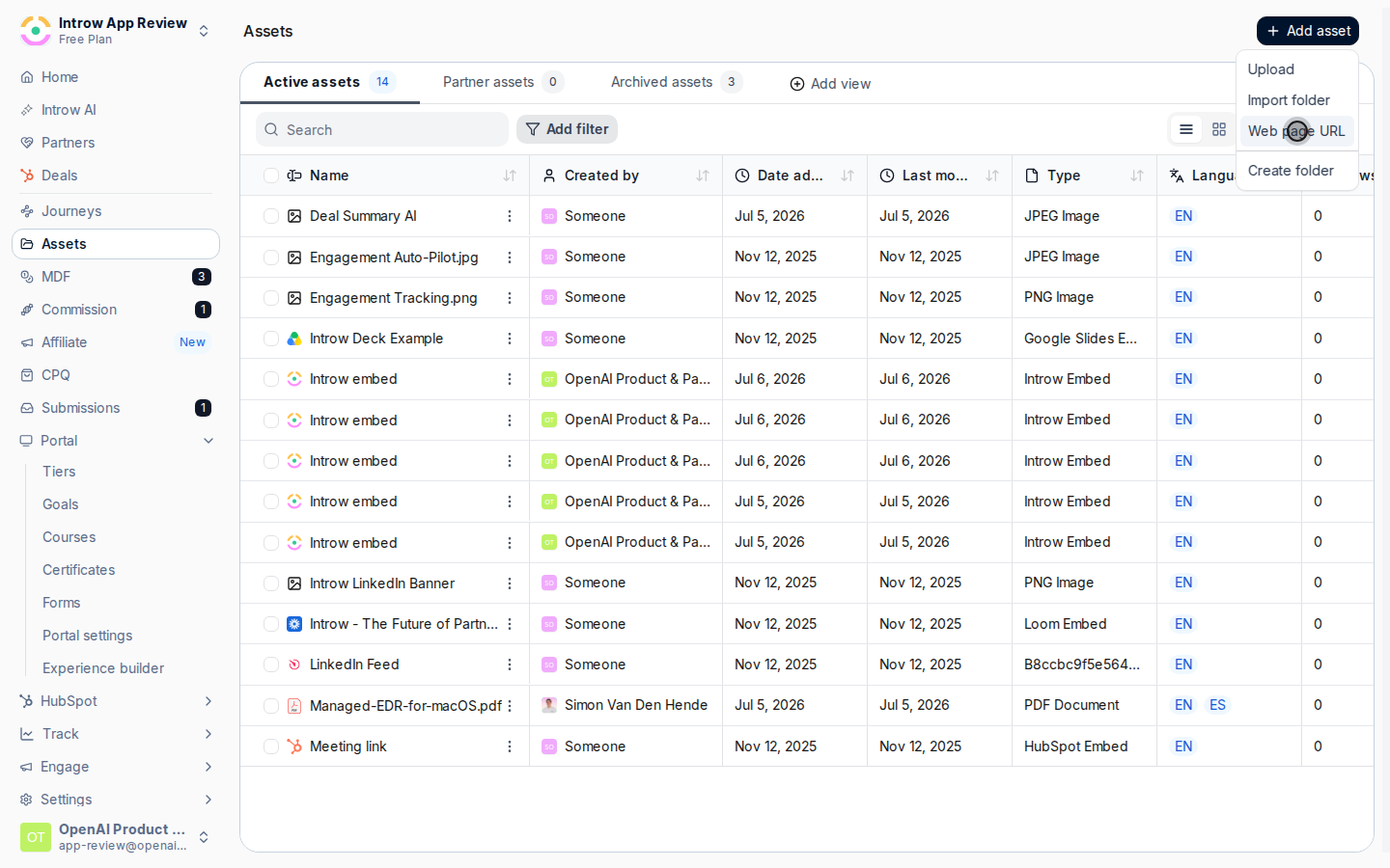 Tag assets with categories