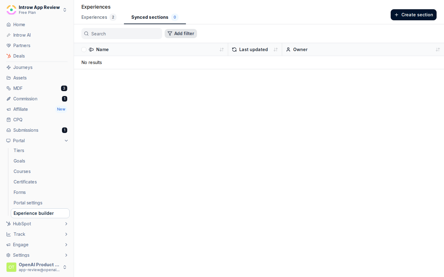 Open Synced sections
