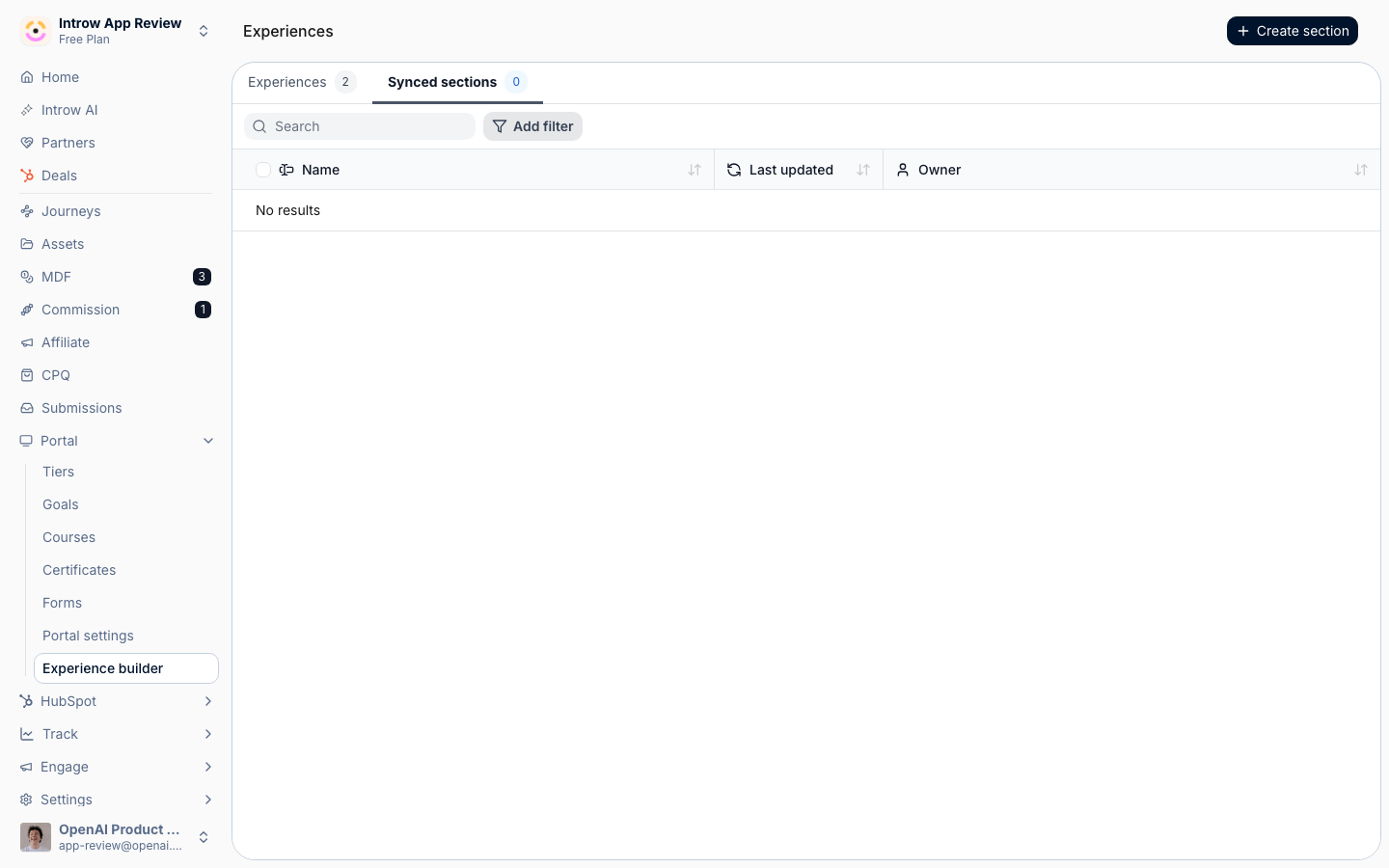Open Synced sections