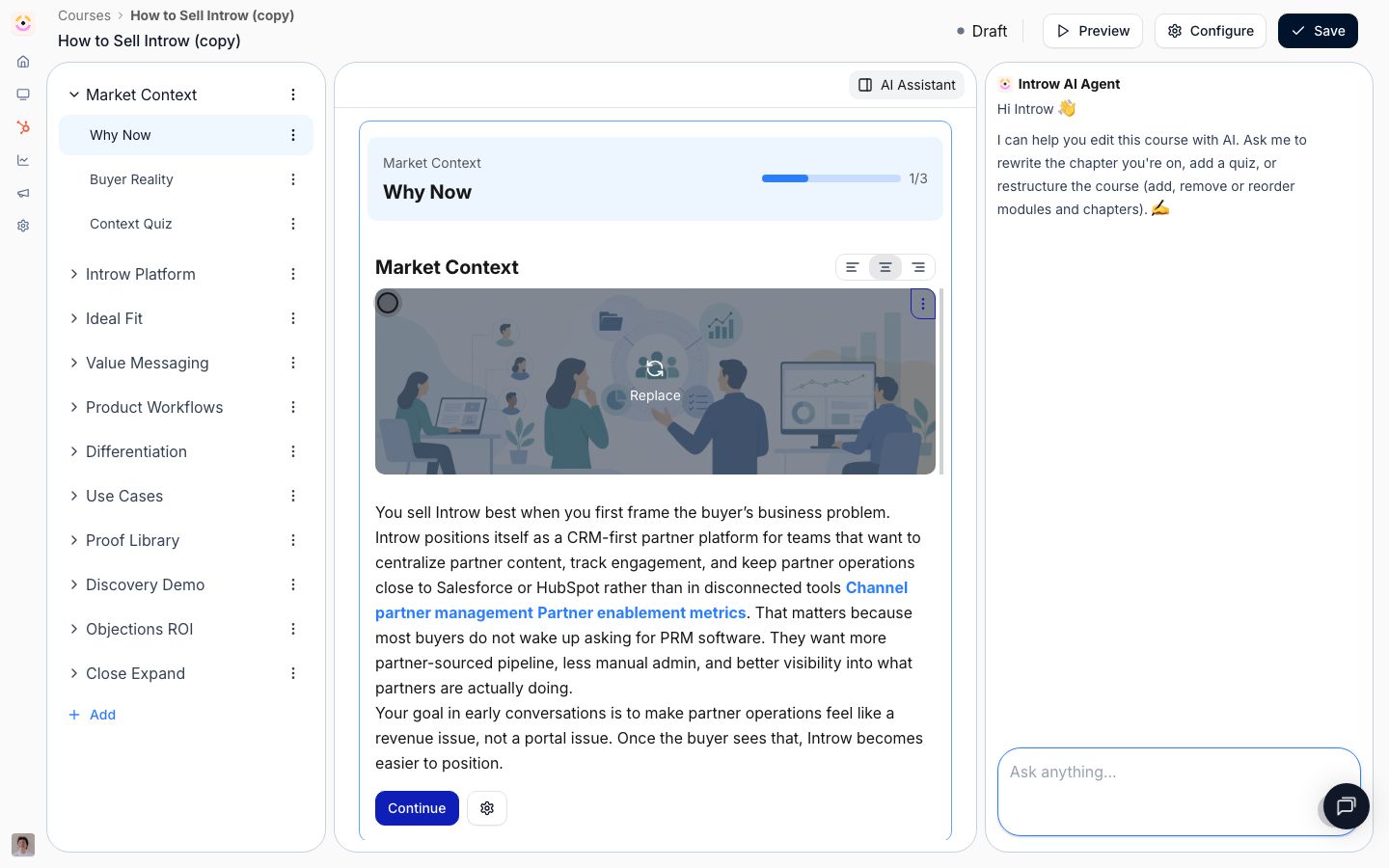 Duplicate copies every module, chapter, and content block into a new Draft course you can adapt.