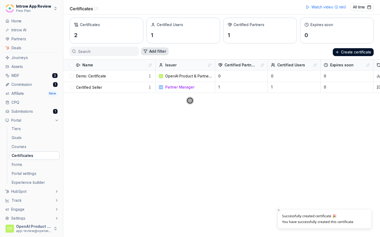 Name it, set validity, and choose the issuer