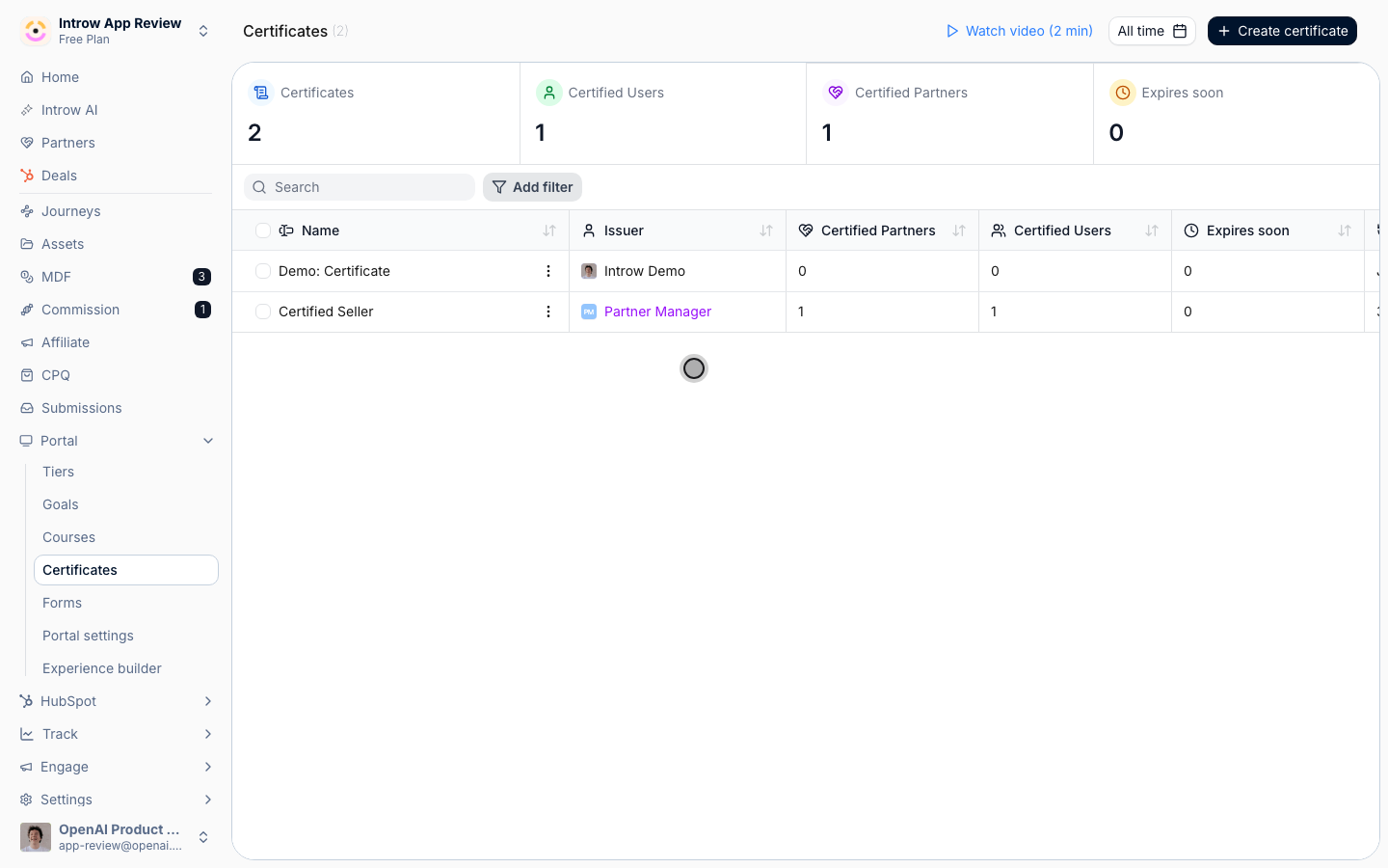 Name the credential, keep the default validity and issuer, and create it: the branding editor opens.