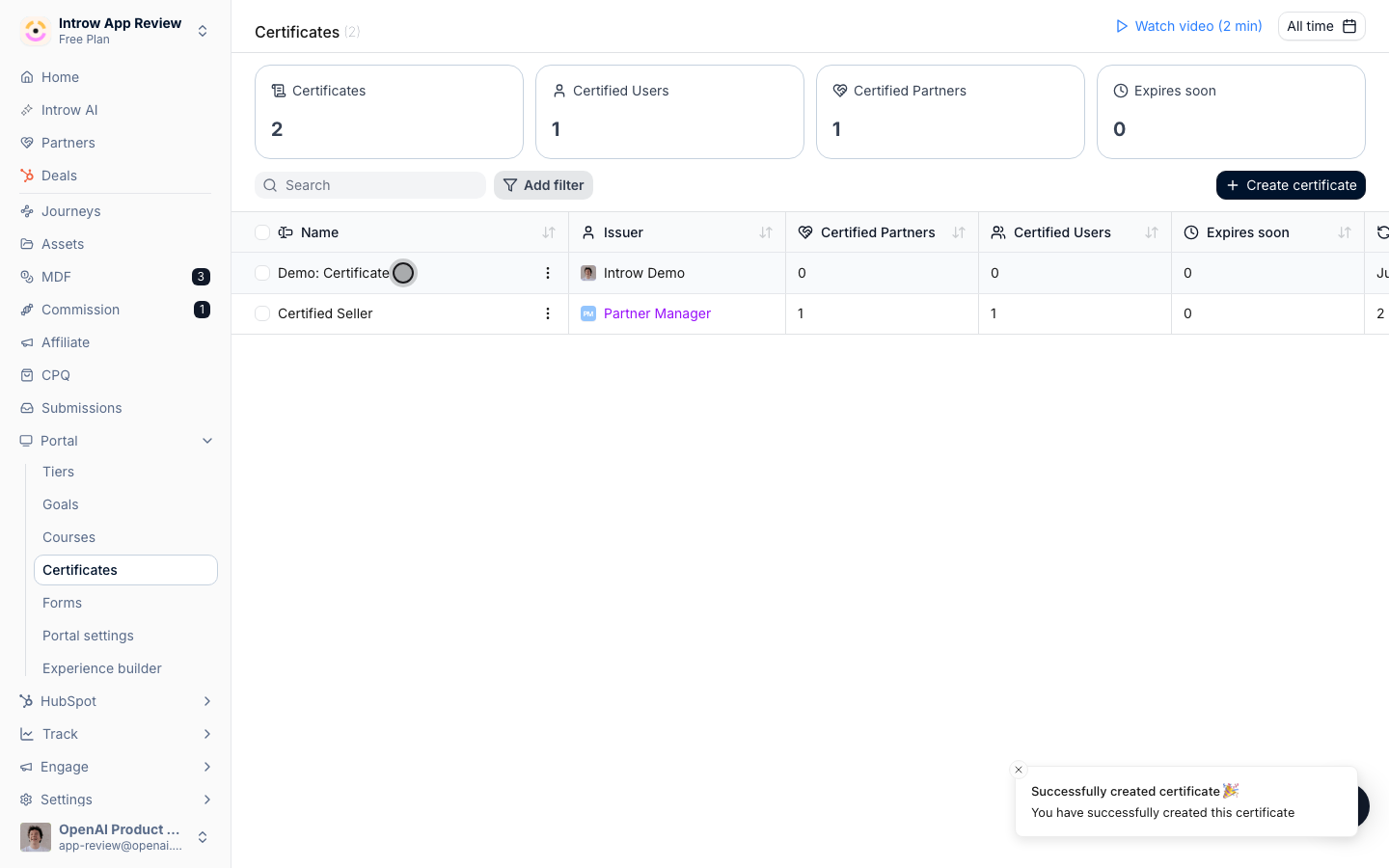 The template exists: brand it, set the issuer, then attach it to a course to auto-issue on completion.