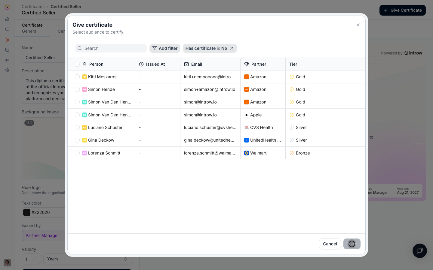 Preview the email and issue