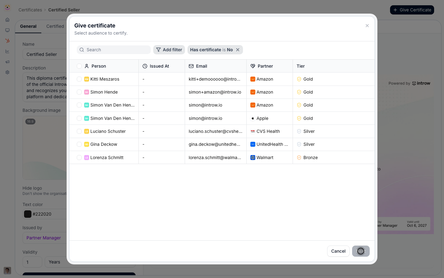 Preview the email and issue