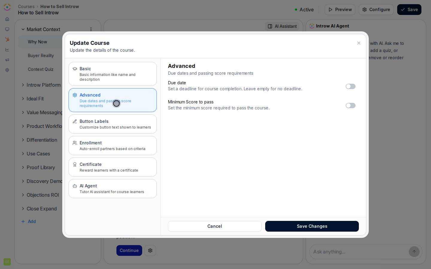 Enable a due date and choose its type