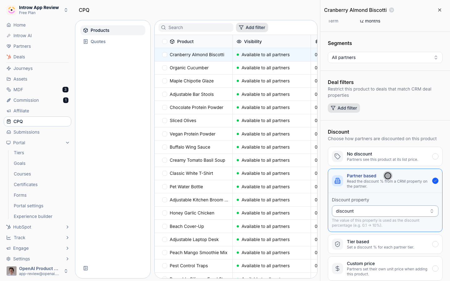 Each partner is now priced from their own property value across quotes.