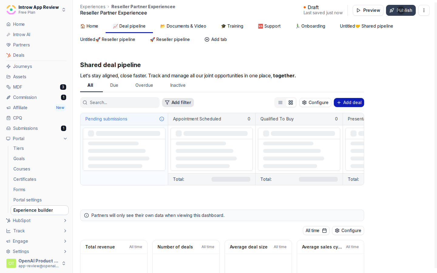 Publish the experience