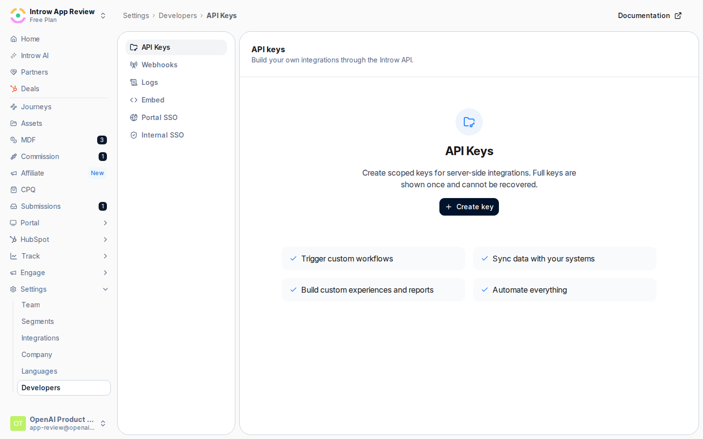 Open API Keys