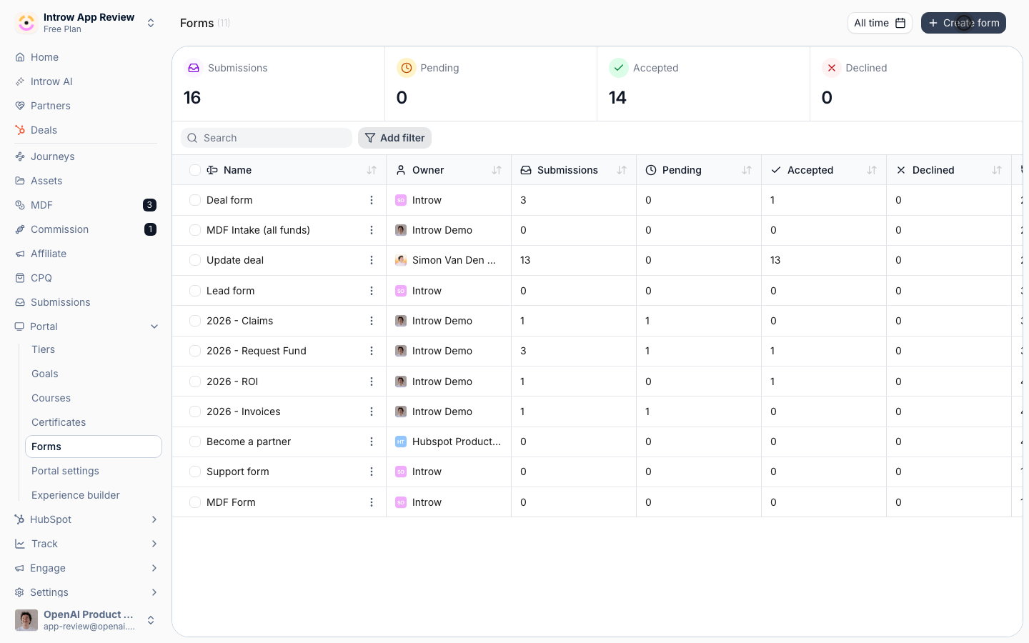 Create the application form