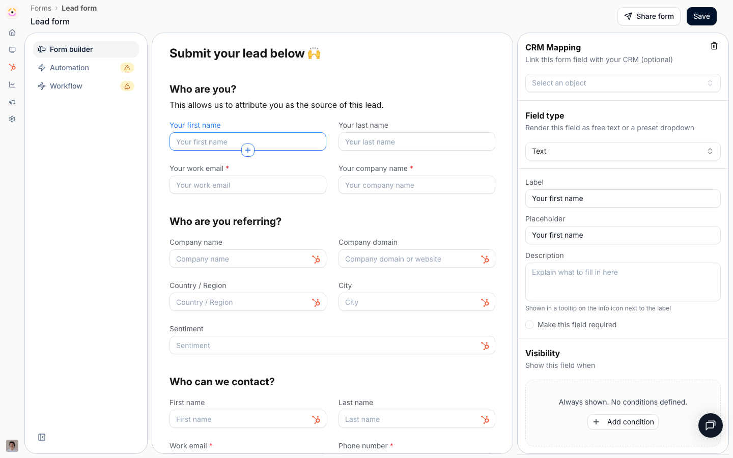 Open the form you want your systems to submit.
