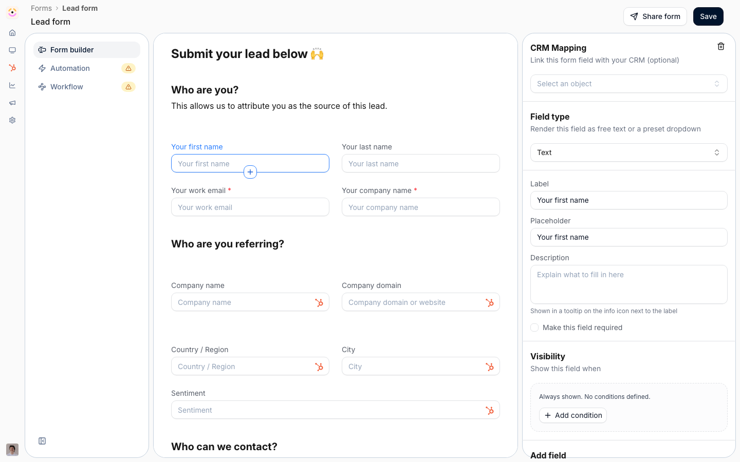 Open the form you want your systems to submit.