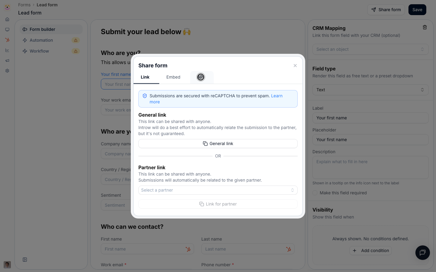 The API tab turns the form into a request you can run.