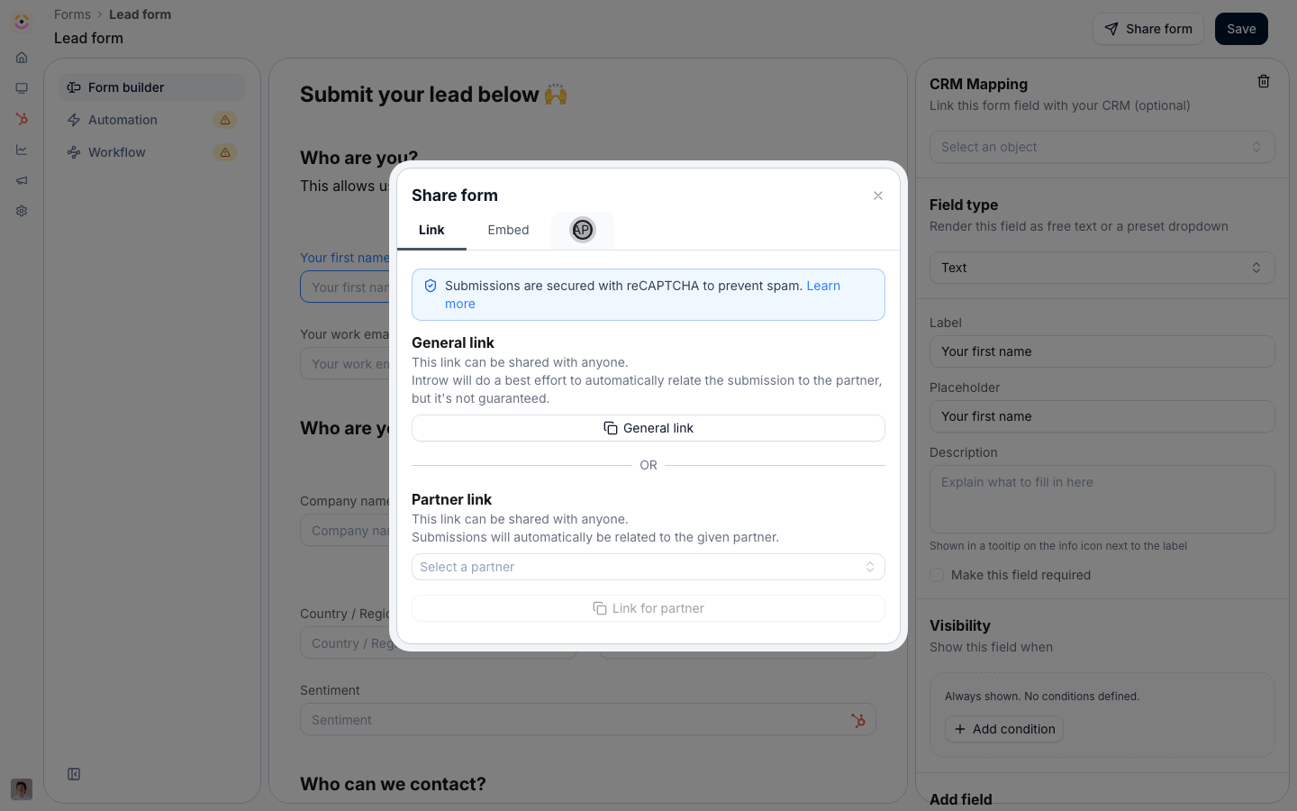 The API tab turns the form into a request you can run.