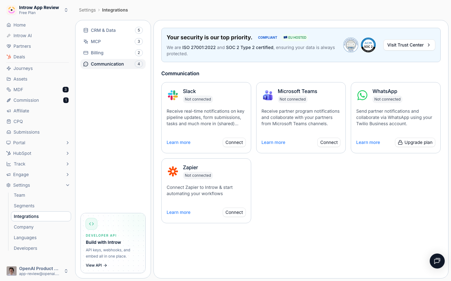 Open the Slack integration