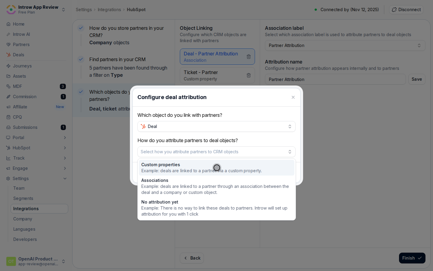 Configure the chosen method