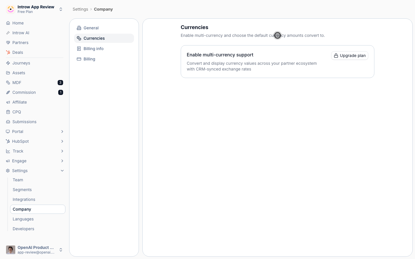 Turn this on to show partners amounts in their own currency alongside your base currency (an org-wide switch).