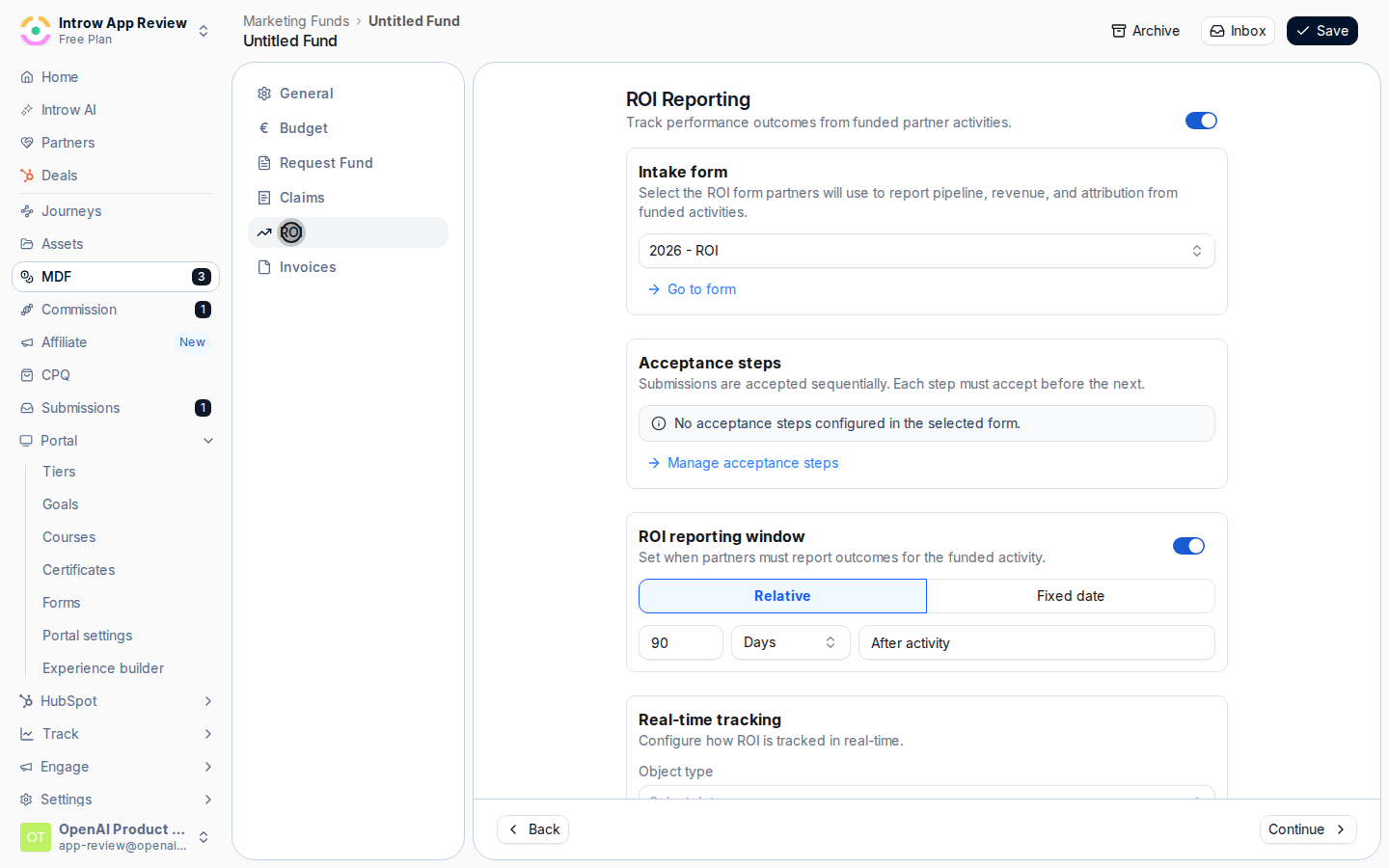Turn on real-time ROI tracking