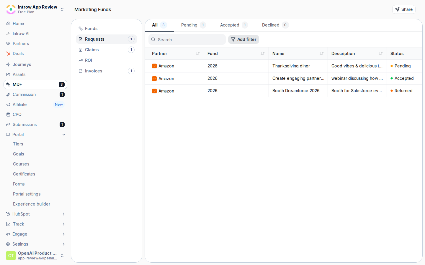 Open the funded request's record