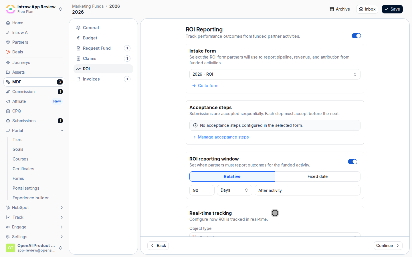 Configure real-time tracking
