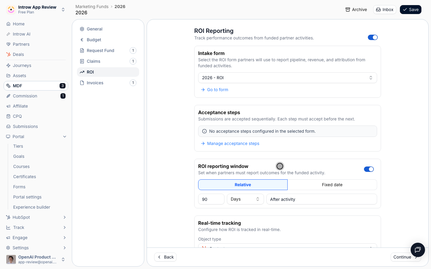 The reporting window bounds when partners must report outcomes.