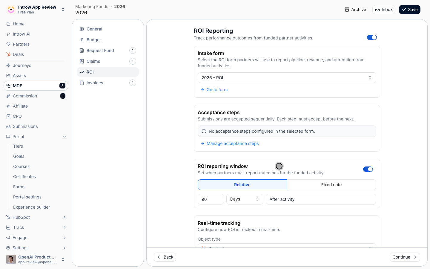 The reporting window bounds when partners must report outcomes.