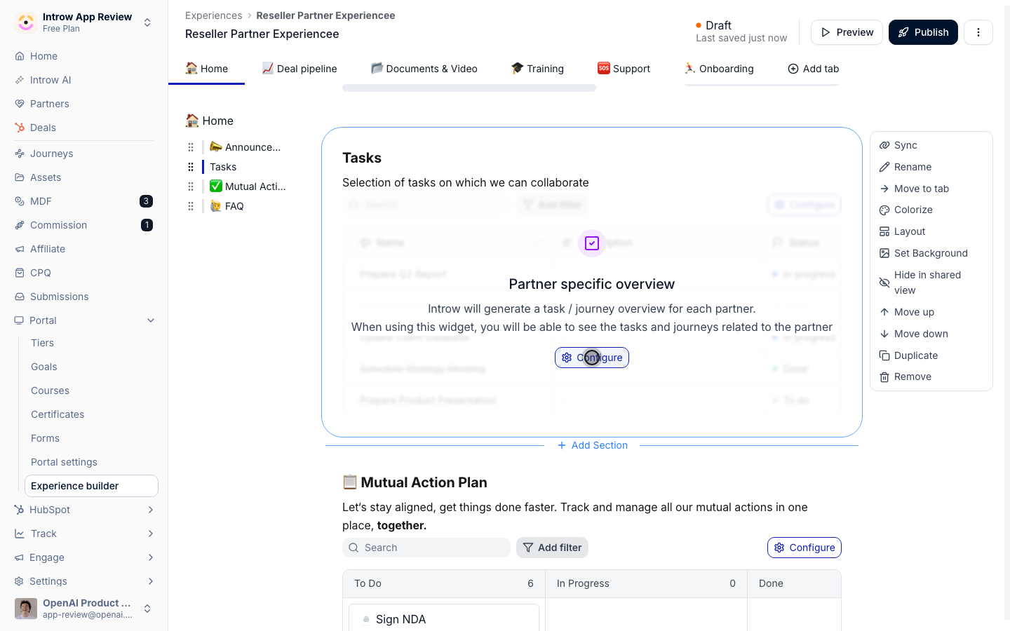 Open the block's configuration to pick journeys.