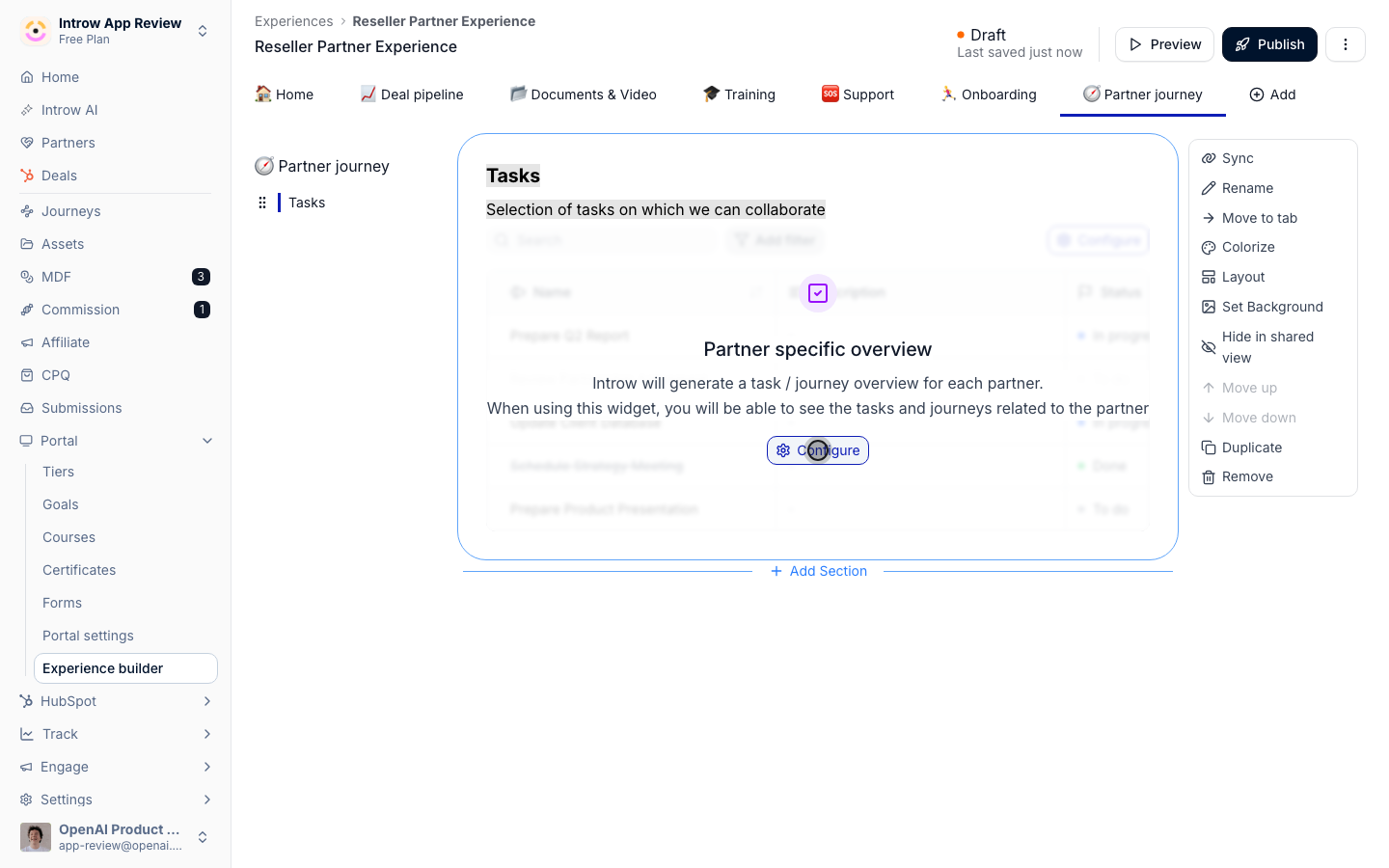 Open the block's configuration to pick journeys.