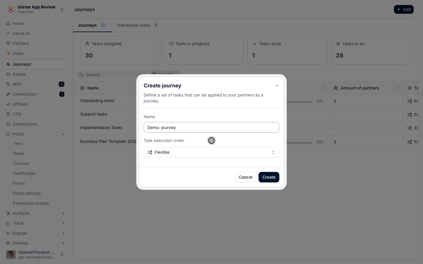 Flexible lets partners complete tasks in any order; sequential unlocks one at a time.