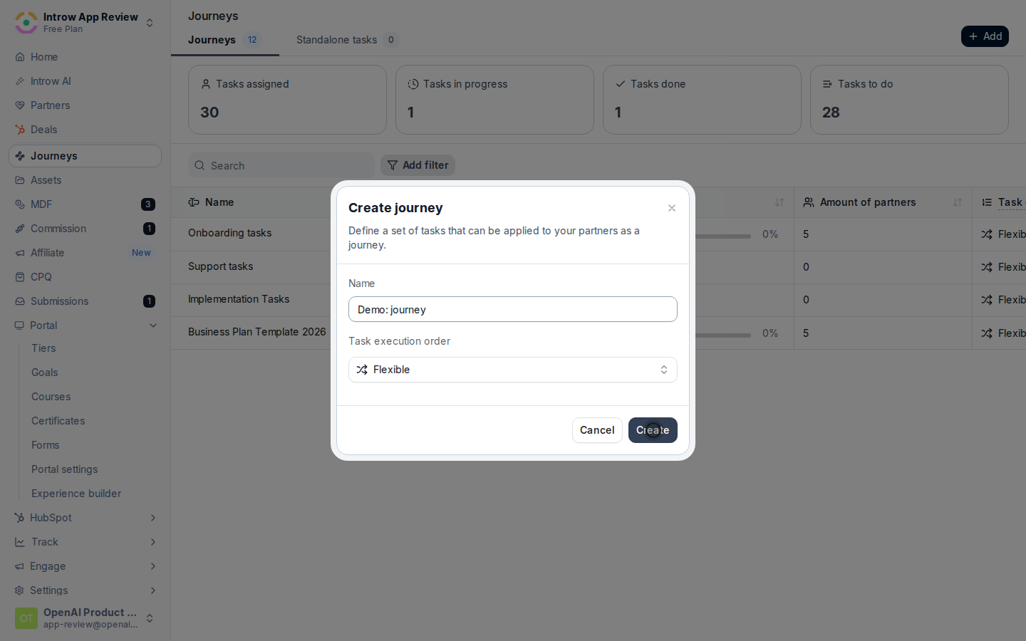 Create the journey