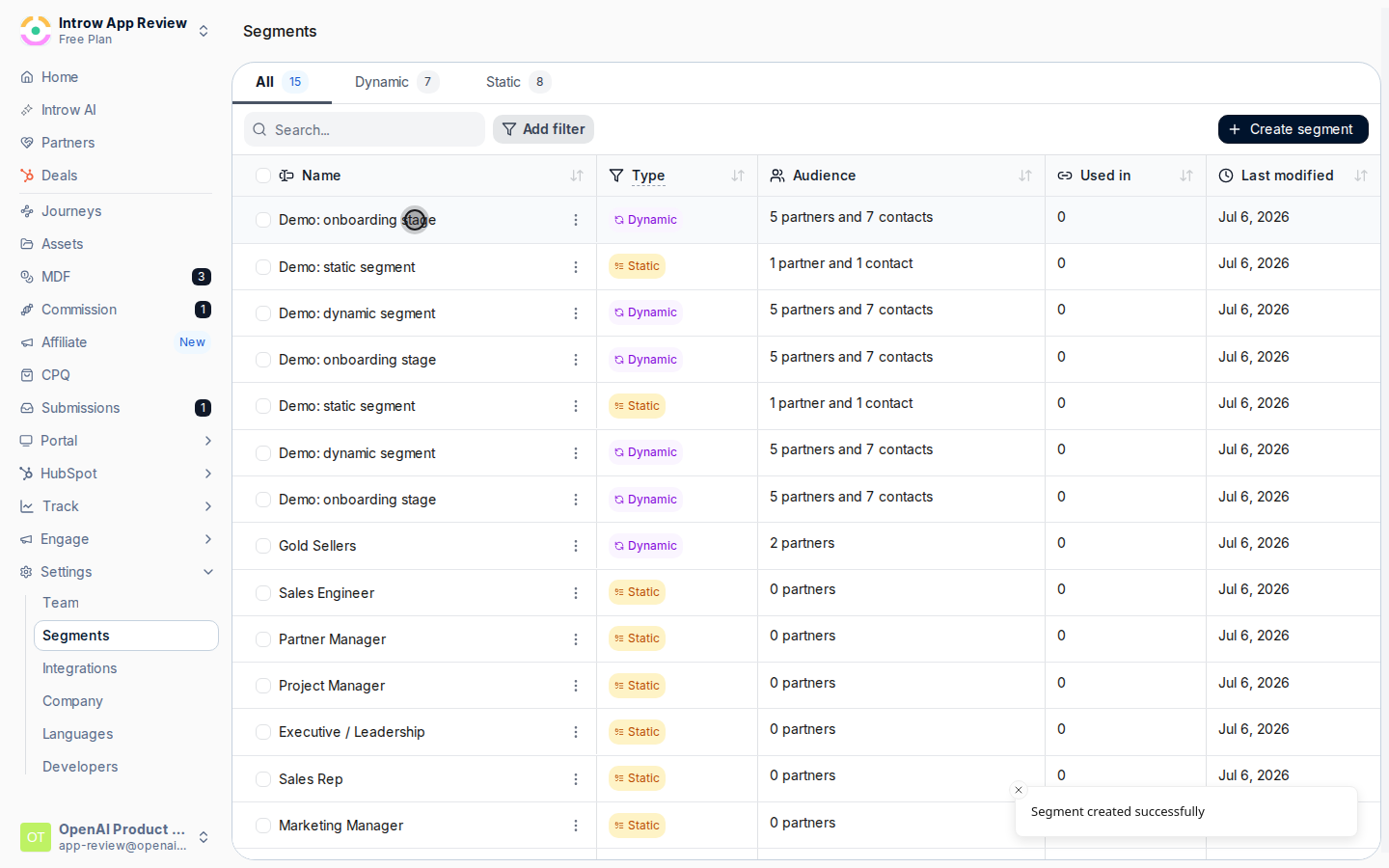 Restrict tabs to stage segments